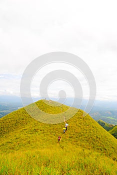 Panoramic view of green hill