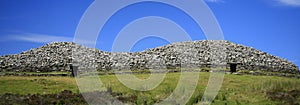 Panoramic view of the Grey Cairns of Camster in Ca