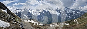 Panoramic view of Grossglockner High Alpine Road in the austrian alps