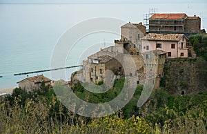 Panoramic view of Grottammare, an italian village on the Adriatc sea
