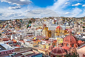 Panoramic view of Guanajuato, Mexico. UNESCO World Heritage Site