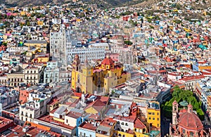 Panoramic view of Guanajuato, Mexico. UNESCO World Heritage Site