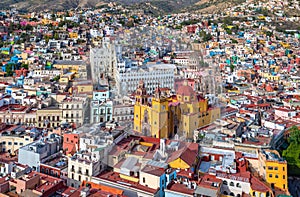 Panoramic view of Guanajuato, Mexico. UNESCO World Heritage Site