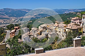 Panoramic view of Guardia Perticara. Basilicata. Italy.