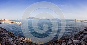 Panoramic view of Gulf of Napoli and Mount Vesuvius in Naples ci