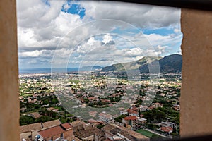 Panoramic View Of The Gulf Of Palermo, In The South Of Italy, Taken From The Cathedral Of Monreale