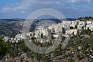 Panoramic view of Har Nof neighborhood