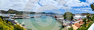 A panoramic view of the harbour of Simonstown in the capetown area of south africa