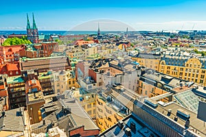 Panoramic view of Helsinki on a sunny, summer day, Finland