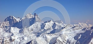 Panoramic view of high mountain