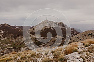 Panoramic view of the highest peaks of the Lovcen mountain national park in southwestern Montenegro. - Image