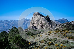 Panoramic view on hiking trail to Maroma peak