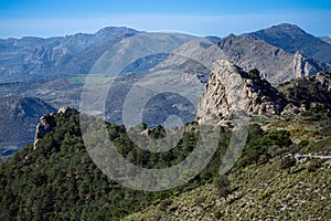 Panoramic view on hiking trail to Maroma peak