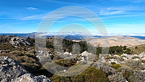 Panoramic view from the hiking trail to Torrecilla peak, Sierra de las Nieves national park