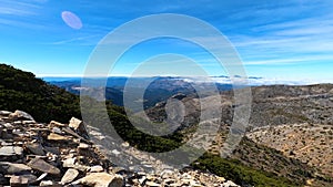 Panoramic view from the hiking trail to Torrecilla peak, Sierra de las Nieves national park