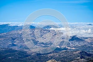 Panoramic view from the hiking trail to Torrecilla peak, Sierra de las Nieves national park photo