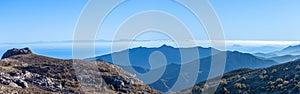 Panoramic view from the hiking trail to Torrecilla peak, Sierra de las Nieves national park photo