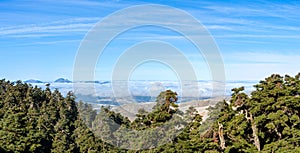 Panoramic view from the hiking trail to Torrecilla peak, Sierra de las Nieves national park photo