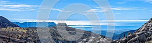 Panoramic view from the hiking trail to Torrecilla peak, Sierra de las Nieves national park photo