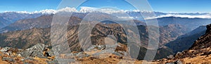 Panoramic view of himalaya range from Pikey peak