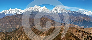 Panoramic view of himalaya range from Pikey peak