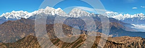 Panoramic view of himalaya range from Pikey peak