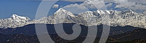 Panoramic view of a Himalayan pick Trishul in mountain ranges