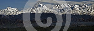 Panoramic view of a Himalayan pick Trishul in mountain ranges