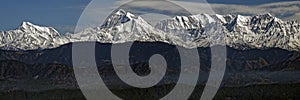 Panoramic view of a Himalayan pick Trishul in mountain ranges