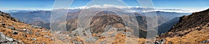 Panoramic view of himalayas range from Pikey peak