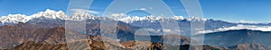 Panoramic view of himalayas range from Pikey peak