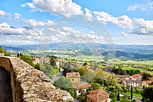 Panoramic view of historic city Volterra, Italy