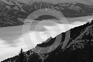 Panoramic view of Hohe Tauern mountain range, Austria.