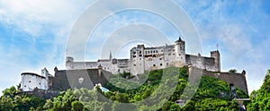 Panoramic view of Hohensalzburg fortress in Salzburg