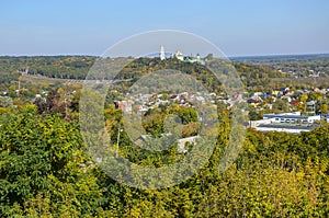 Panoramic view of the Holy Cross Exaltation Monastery in Poltava, Ukraine