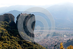 Panoramic view of Holy Trinity Monastery Agia Trias in Meteora monasteries in Greece