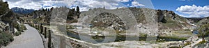 Panoramic view of a hot spring near Mono Lake, California