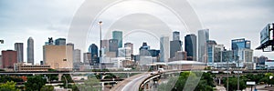 Panoramic View Houston Downtown City Skyline Infrastructure