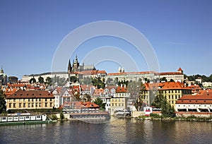 Panoramic view of Hradcany in Prague. Czech Republic
