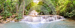 Panoramic view of Huay Mae Kamin Waterfall in Kanchanaburi, Thailand