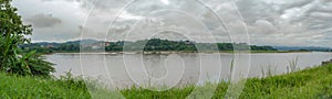 Panoramic view of huay xai, Laos and Mekong river.