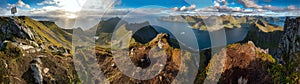 Panoramic View from Husfjellet Mountain on Senja Island