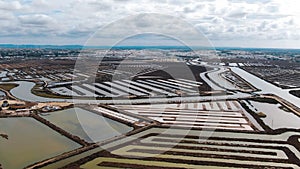 Panoramic view of hydraulic control areas for salt mine containment photo