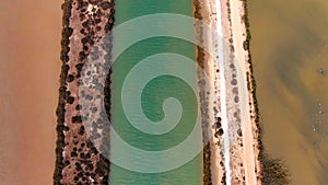 Panoramic view of hydraulic control areas for salt mine containment photo