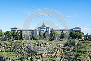 A panoramic view of Infantry Academy Academia de Infanteria on winter cold sunny day at Toledo