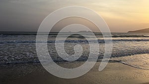 Panoramic view of Ingleses beach during sunrise.