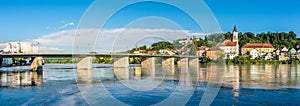 Panoramic view at the Inn river with St.Gertarud church in Passau - Germany