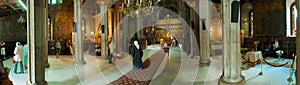 Panoramic view inside church