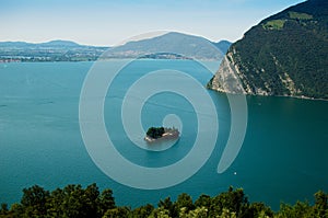 Panoramic view on Iseo lake from Montisola