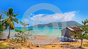 Panoramic view from the island Koh Rong Samloem